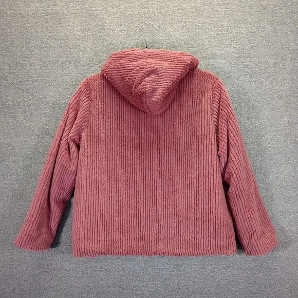 Elodie Girl Soft Faux Fur Coat Pink with Hood Size  Large - Picture 8 of 14